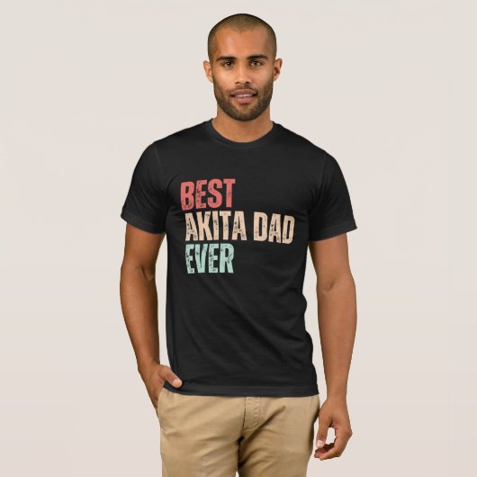 Beste Akita papa ooit Fynny T-shirt (Voorkant volledig)