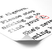 Beste Algebra, alsjeblieft, stop met ons vragen om Foto Afdruk (Hoek)