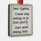 Beste Algebra, alsjeblieft, stop met ons vragen om Metalen Ornament (Rechts)