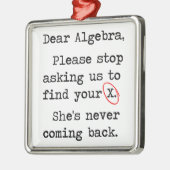 Beste Algebra, alsjeblieft, stop met ons vragen om Metalen Ornament (Links)