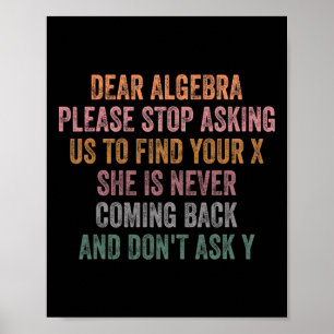 Beste Algebra Grappige Sarcastische School Spreuk Poster