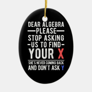 beste algebra , hou op met ons te vragen om je x t keramisch ornament