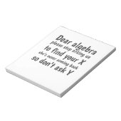 Beste Algebra, hou op ons te vragen om je X te vin Notitieblok (Linkerzijde)