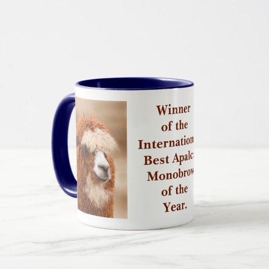 Beste Alpaca Monowenkbrauw Mok (Voorkant links)