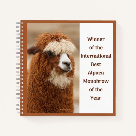 Beste Alpaca Monowenkbrauw Notitieboek (Voorkant)