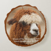 Beste Alpaca Monowenkbrauw Rond Kussen (Achterkant)
