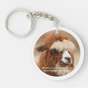 Beste Alpaca Monowenkbrauw Sleutelhanger