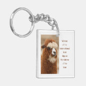 Beste Alpaca Monowenkbrauw Sleutelhanger (Voorkant Links)