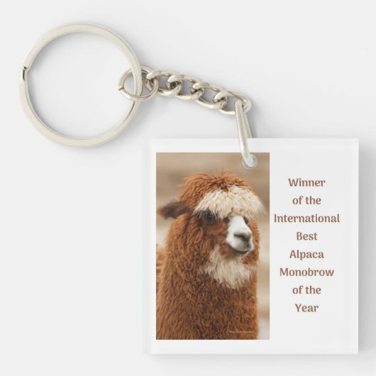 Beste Alpaca Monowenkbrauw Sleutelhanger (Voorkant)