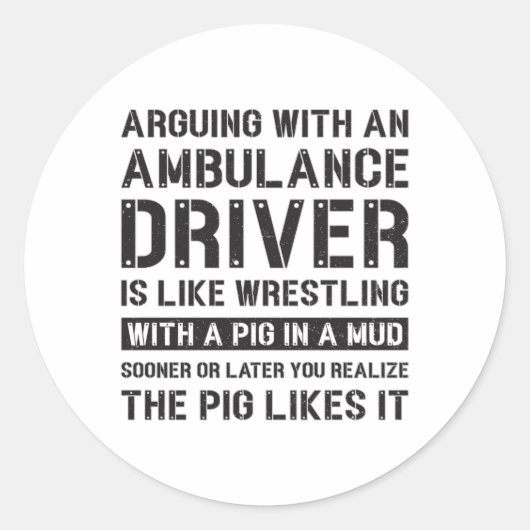 Beste Ambulance Driver Paramedic Emergency Funny Ronde Sticker (Voorkant)