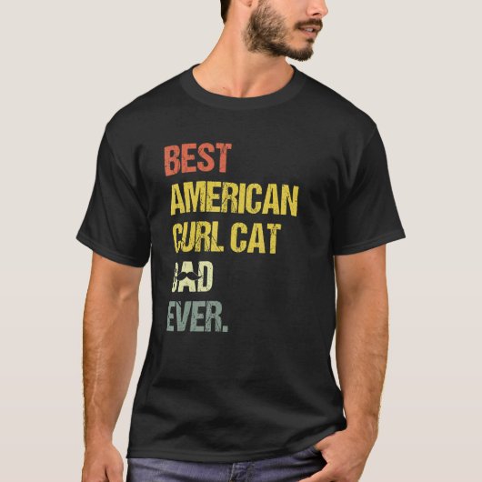 Beste Amerikaanse Curl Kat Vader Heren T-shirt (Voorkant)