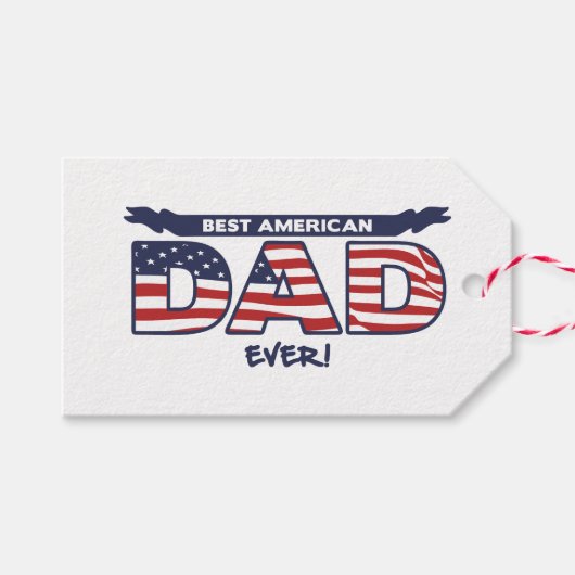 Beste Amerikaanse papa ooit Cadeaulabel (Voorkant (Horizontaal))