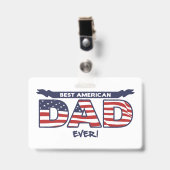 Beste Amerikaanse vader ooit Badge (Voorzijde met clip)