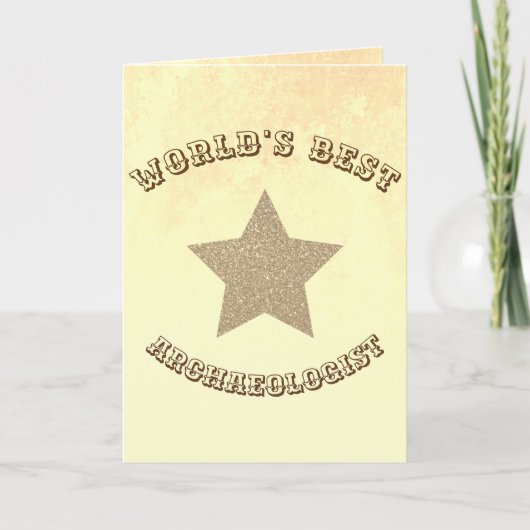 Beste Archeoloog ter Wereld Gouden Ster Kaart (Voorkant)
