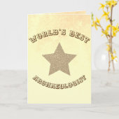 Beste Archeoloog ter Wereld Gouden Ster Kaart (Gele Bloem)