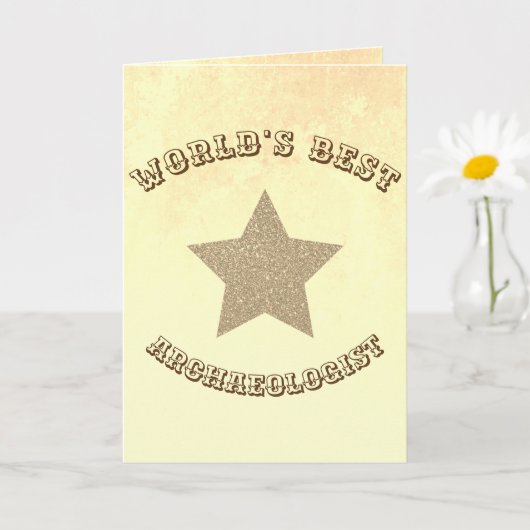 Beste Archeoloog ter Wereld Gouden Ster Kaart (Kleine Plant)
