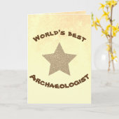 Beste Archeoloog ter Wereld Gouden Ster Kaart (Gele Bloem)