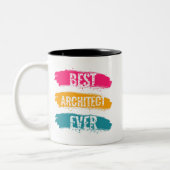 Beste architect ooit tweekleurige koffiemok (Links)