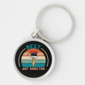 Beste Art Director - Retro Style Premium Ronde Sleutelhanger (Voorkant)