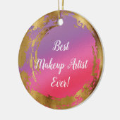 Beste artiest ooit meisje met roze roze goudkleuri keramisch ornament (Links)