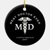 Beste arts ooit Medisch gepersonaliseerd Kerstmis Keramisch Ornament (Achterkant)