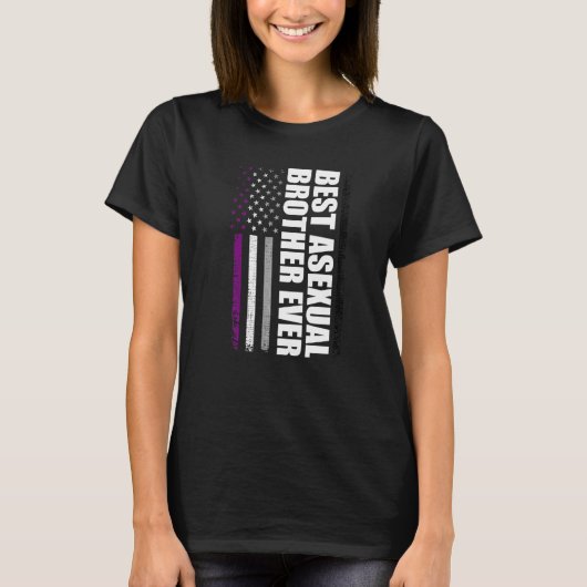 Beste aseksuele broer ooit CD Pride Maand T-shirt (Voorkant)