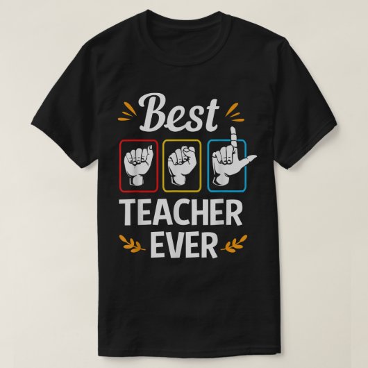 Beste ASL-leraar ooit gebarentaal leraar T-shirt (Design voorkant)
