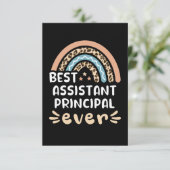 Beste assistent-directeur ooit leopard-regenboogca kaart (Staand voorkant)