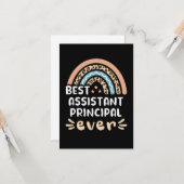 Beste assistent-directeur ooit leopard-regenboogca kaart (Voorkant / Achterkant in situ)