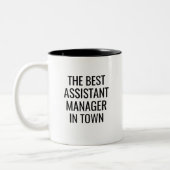 Beste assistent manager in de stad tweekleurige koffiemok (Links)