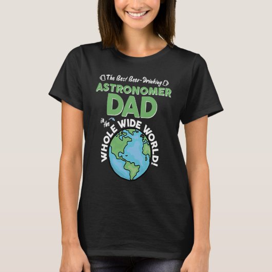 Beste astronoom papa in de hele wereld t-shirt (Voorkant)