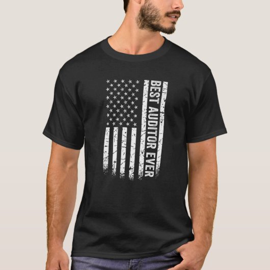 Beste Auditor Ooit Amerikaanse Vlag Belastingseizo T-shirt (Voorkant)
