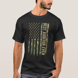 Beste Auditor Ooit Amerikaanse vlag Camo Veteran P T-shirt