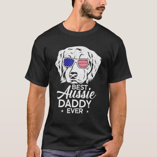 Beste Aussie Papa Ooit Australian Shepherd T-shirt (Voorkant)