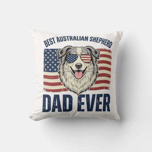 Beste Australian Shepherd vader ooit Patriotisch Kussen (Voorkant)