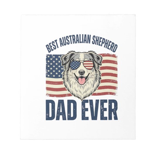 Beste Australische Herders Vader Ooit Patriottisch Notitieblok (Voorkant)