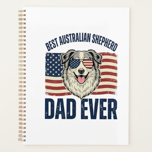 Beste Australische Herders Vader Ooit Patriottisch Planner (Voorkant)