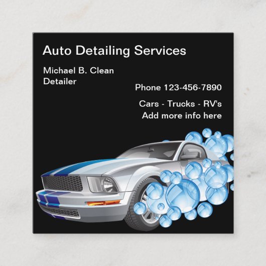 Beste automatische details vierkante visitekaartje (Voorkant)