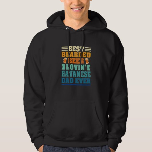 Beste Baard Beer Minnende Havanese Vader Grappige Hoodie (Voorkant)
