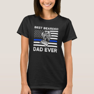 Beste Baard Papa Ooit Politie Papa Amerikaanse vla T-shirt