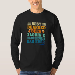 Beste Baardige Bier Minnende Duitse Herders Vader  T-shirt