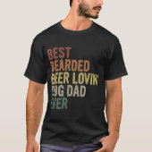 Beste Baardige Bier Minnende Hond Papa Ooit T-shirt (Voorkant)