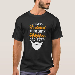 Beste Baardige Bier Minnende Pug Vader Hond Humor T-shirt