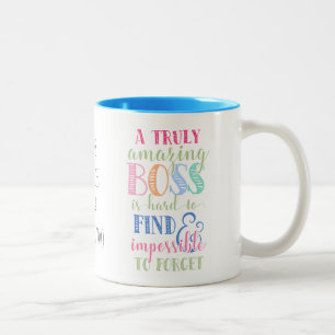 Beste baas, baas mok, baas cadeau, pensioen tweekleurige koffiemok