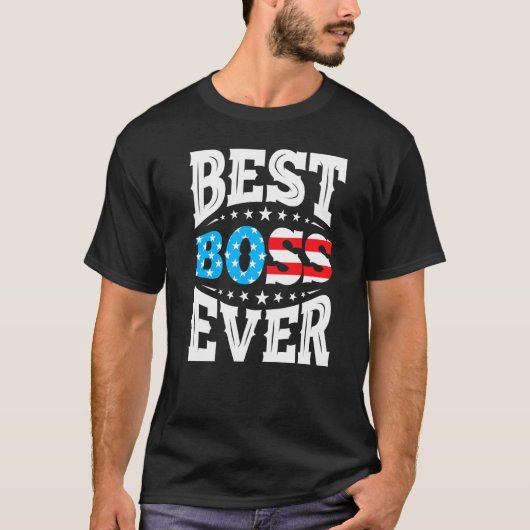Beste baas bazen ooit 4th van juli USA Ameri T-shirt (Voorkant)