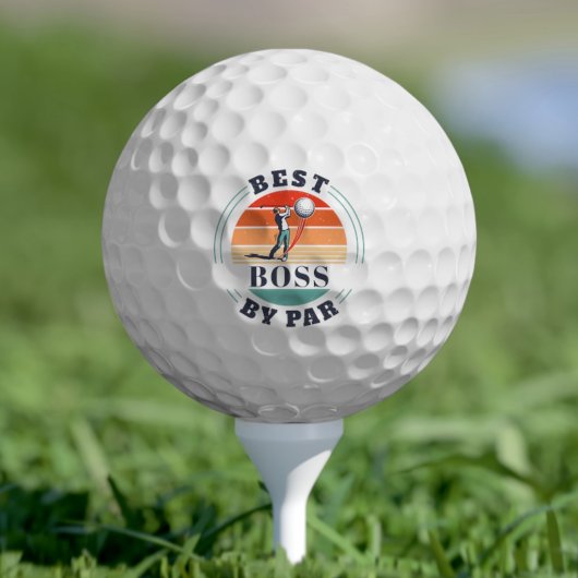 Beste Baas Door Par Aangepaste Retro Pensioengesch Golfballen