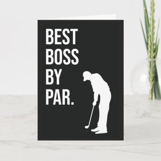 Beste Baas Door Par Grappige Golfkaarten Voor Werk Kaart (Voorkant)