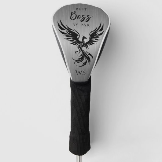 Beste Baas door Par Rising Phoenix Monogram Initia Golfheadcover (Voorkant)