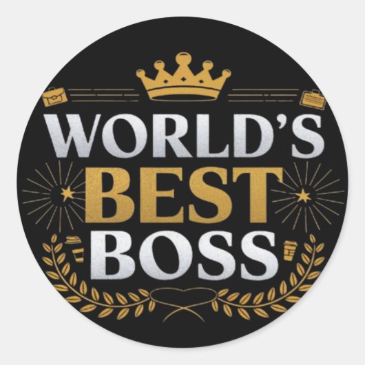 beste baas in de wereld ronde sticker (Voorkant)