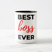 Beste baas ooit 2 tweekleurige koffiemok (Center)